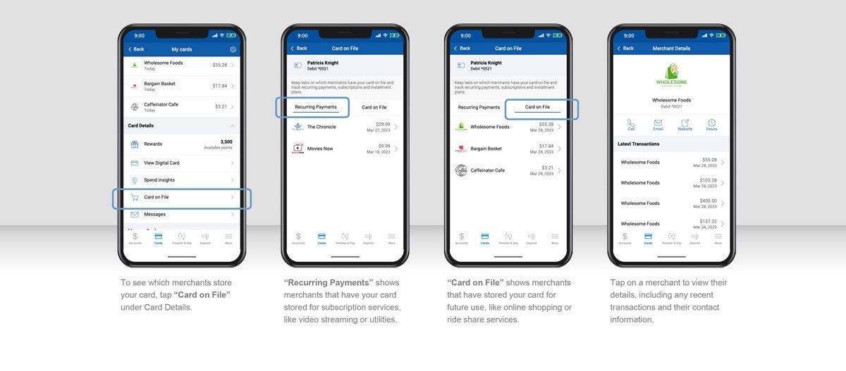 Viewing Card On File or Recurring Payments